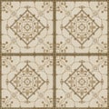 Seamless grunge ornamental pattern on light beige background Royalty Free Stock Photo