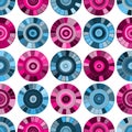 Seamless grunge pattern with painted blue and pink  balls Royalty Free Stock Photo