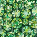 Seamless grunge pattern with painted green rings Royalty Free Stock Photo