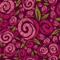 Seamless grunge pink rose pattern Royalty Free Stock Photo