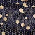 Seamless grungy hexagon pattern isometric geometry net print Royalty Free Stock Photo