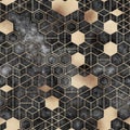 Seamless grungy hexagon pattern isometric geometry net print Royalty Free Stock Photo