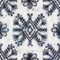 Seamless grungy tribal ethnic rug motif pattern.