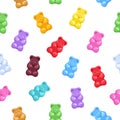 Seamless gummy bears candies background