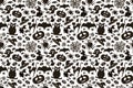 Seamless halloween pattern in cartoon style on white background. Paper art. Happy hallowen holiday concept Royalty Free Stock Photo