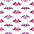 Seamless halloween pattern with cute bats.