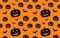 Seamless Halloween Pattern with Jack O Lanterns and Bats Royalty Free Stock Photo