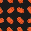 Seamless halloween pattern with pumkin. Endless background texture for 31 october. Abstract autumn natural tiling Royalty Free Stock Photo