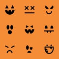 Seamless halloween pattern with spooky faces