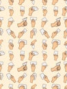 Seamless hand card pattern Royalty Free Stock Photo