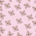 Seamless hand drawing pattern with pink pastel