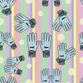 Seamless Hand-Drawn Gardening Gloves Background
