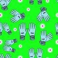 Seamless Hand-Drawn Gardening Gloves Background