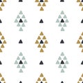 Seamless hand drawn geometric tribal pattern with rhombuses and triangles. Vector navajo design. Royalty Free Stock Photo