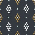 Seamless hand drawn geometric tribal pattern with rhombuses and triangles. Vector navajo design. Royalty Free Stock Photo