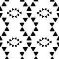 Seamless hand drawn geometric tribal pattern with rhombuses and triangles. Vector navajo design. Royalty Free Stock Photo