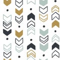 Seamless hand drawn geometric tribal pattern. Vector navajo design.