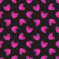 Seamless hand-drawn hearts pattern
