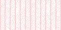 Seamless hand drawn light pastel pink chevron herringbone fabric pattern