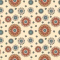 Seamless hand drawn mandala pattern for printing on fabric or pa Royalty Free Stock Photo