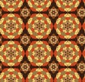 Seamless hand drawn mandala pattern.Vintage decorative elements. Royalty Free Stock Photo