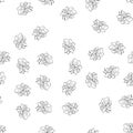 Seamless hand drawn pattern of abstract rose flowers isolated on white background. Vector floral illustration. Outline floral Royalty Free Stock Photo