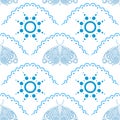 Seamless Hand Drawn Blue Moth Pattern Royalty Free Stock Photo