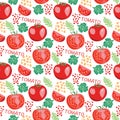 Pattern with Fresh tomatoes, slices tomato