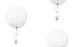 Seamless hand drawn pattern with hot air balloons black linear d Royalty Free Stock Photo