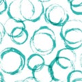 Seamless pattern with distressed dry brush circles and spots