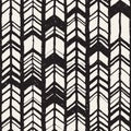 Seamless hand drawn style chevron pattern in black and white. Abstract vector background Royalty Free Stock Photo