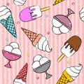 Seamless hand drawn summer pattern