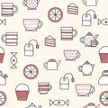 Seamless hand drawn teatime background