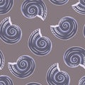 Seamless hand drawn texture of shells. Vector