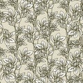 Seamless hand drawn vintage floral texture with grapeshot Eps-8