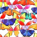 Seamless hand drawn watercolor butterfly pattern super Royalty Free Stock Photo