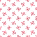 Seamless hand drawn watercolor floral pattern with red pink daisies flowers on white background. Print for fabric wallpaper Royalty Free Stock Photo