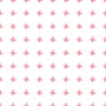 Seamless hand drawn watercolor floral pattern with red pink daisies flowers on white background. Print for fabric wallpaper Royalty Free Stock Photo