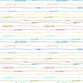 Seamless hand write stripe pattern with words