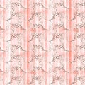 Seamless handmade watercolor pattern with twigs. Christmas pattern for gift wrap, stationary or decoration.