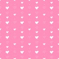 Web Seamless handwriting pattern of white heart on pink background