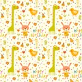 Seamless happy birthday baby background