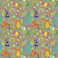 Seamless Happy birthday cartoon background