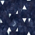 Seamless happy geo pattern with navy and white