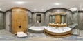 Seamless 360 hdri panorama in interior of expensive bathroom in modern flat apartments with bidet and washbasin in equirectangular Royalty Free Stock Photo