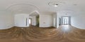 360 seamless hdri panorama view in empty room for office, store or clinic with panoramic windows without furniture in Royalty Free Stock Photo