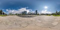 360 seamless hdri panorama view on square near seashore or ocean with skyscrapers with blue sky and good weather in Royalty Free Stock Photo