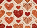 Delicate heart pattern with folkloric design, perfect for romantic backgrounds Royalty Free Stock Photo