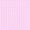 Seamless heart pattern of different sizes and shapes in pink and white on a white background