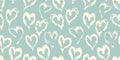 Seamless heart pattern hand painted with ink brush Royalty Free Stock Photo